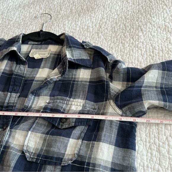 ✨ Current/Elliott Women’s Blue White Plaid The Perfect Shirt Venice Plaid 1 S - Picture 11 of 13